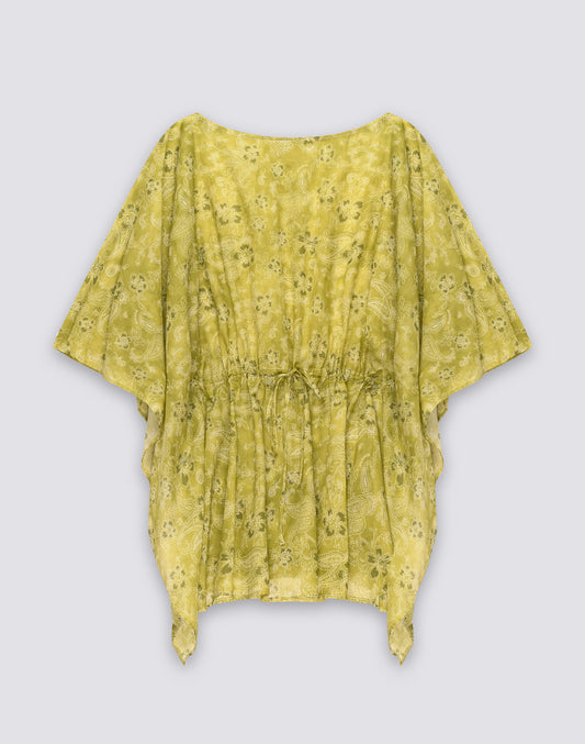 ROBE FEMME À MANCHES PAPILLON MOTIF HIBI PAISLEY
