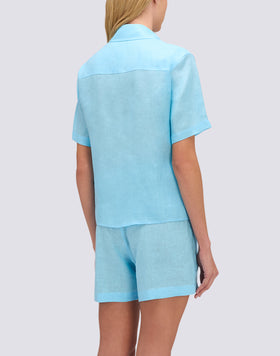 WOMEN'S HALF-SLEEVED LINEN SHIRT