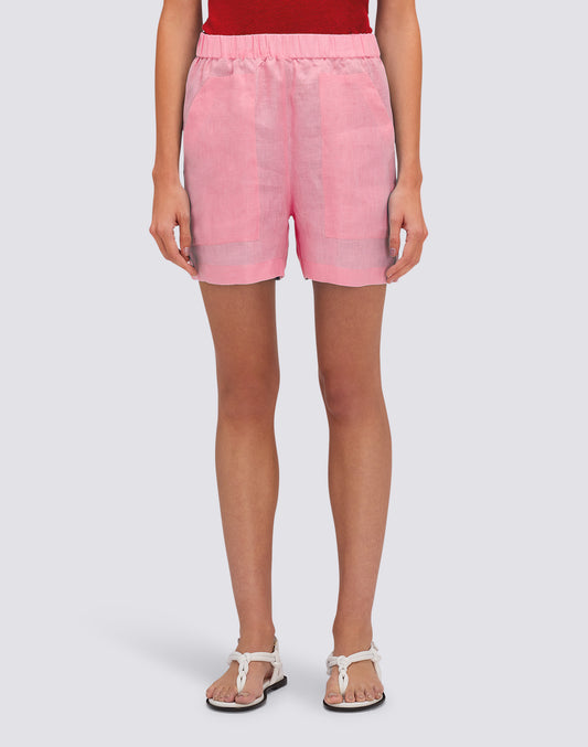 SHORT FEMME EN LIN AVEC POCHES FATIGUE