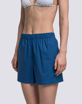 SHORTS POUR FEMME À TAILLE ÉLASTIQUE EN POPELINE DE COTON