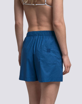 SHORTS POUR FEMME À TAILLE ÉLASTIQUE EN POPELINE DE COTON