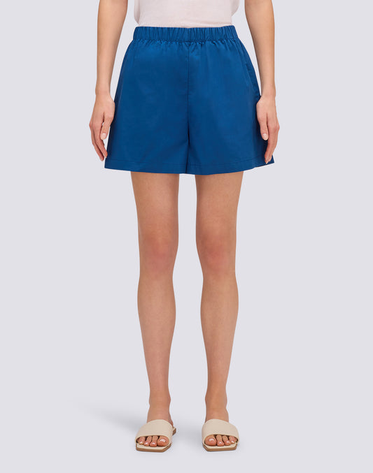 SHORTS POUR FEMME À TAILLE ÉLASTIQUE EN POPELINE DE COTON