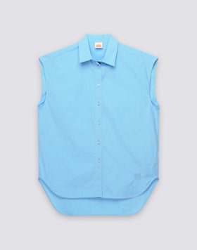CHEMISE SANS MANCHES POUR FEMME EN POPELINE DE COTON
