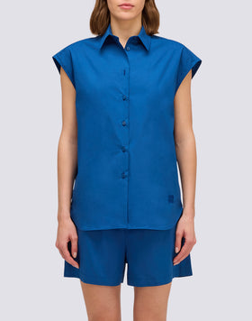 CHEMISE SANS MANCHES POUR FEMME EN POPELINE DE COTON