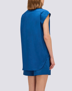 CHEMISE SANS MANCHES POUR FEMME EN POPELINE DE COTON
