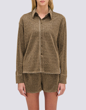 CHEMISE À MANCHES LONGUES POUR FEMME EN LUREX