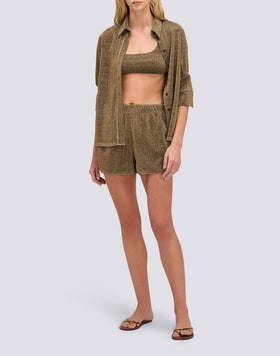 CHEMISE À MANCHES LONGUES POUR FEMME EN LUREX