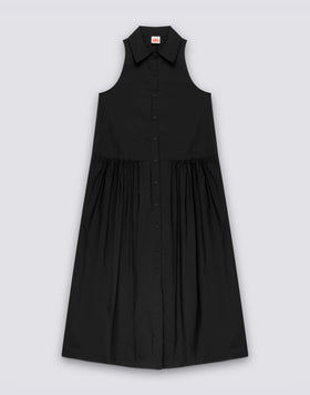ROBE LONGUE POUR FEMME DE STYLE CHEMISIER EN POPELINE DE COTON SANS MANCHES