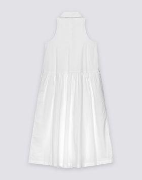 ROBE LONGUE POUR FEMME DE STYLE CHEMISIER EN POPELINE DE COTON SANS MANCHES