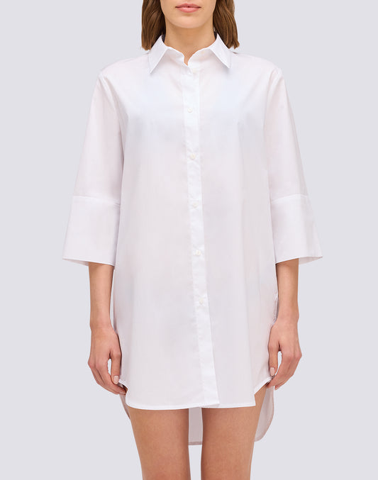 CHEMISE COURTE EN POPELINE POUR FEMME
