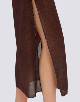 ROBE LONGUE POUR FEMME EN LUREX AVEC FENTES LATÉRALES