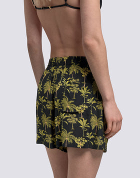 SHORT FEMME À TAILLE ÉLASTIQUE MOTIF BOTANIC