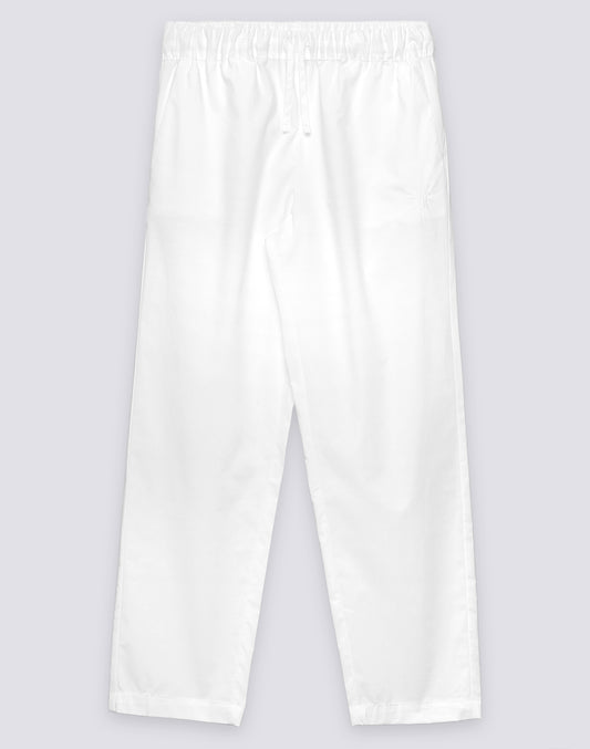 PANTALON LONG FEMME CIGARETTE EN POPELINE DE COTON