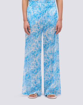 LONG COTTON VOILE SKIRT WITH FLEUR DE JOIE PRINT