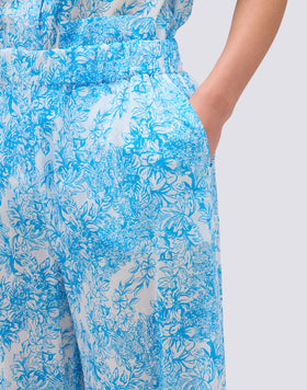 LONG COTTON VOILE SKIRT WITH FLEUR DE JOIE PRINT