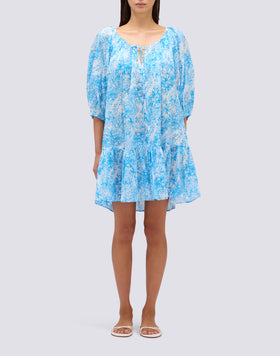 VESTIDO CORTO ESTAMPADO FLEUR DE JOIE