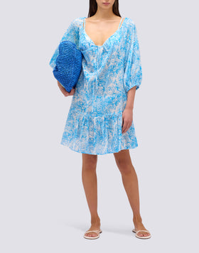 VESTIDO CORTO ESTAMPADO FLEUR DE JOIE