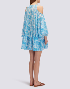 SHORT DRESS WITH BARE SHOULDERS FLEUR DE JOIE PRINT