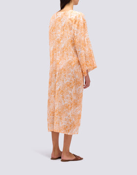 VESTIDO KIMONO LARGO ESTAMPADO FLEUR DE JOIE