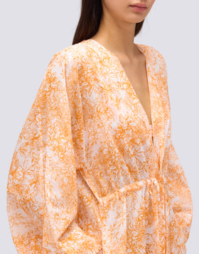 VESTIDO KIMONO LARGO ESTAMPADO FLEUR DE JOIE