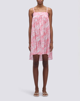 ABITO CORTO IN COTONE VOILE STAMPA FLEUR DE JOIE