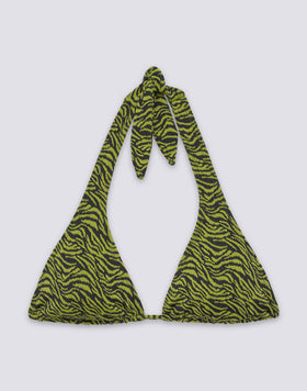 HILA - HAUT DE MAILLOT DE BAIN  TRIANGLE AMÉRICAIN MOTIF ZÉBRÉ