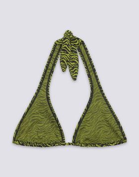 HILA - HAUT DE MAILLOT DE BAIN  TRIANGLE AMÉRICAIN MOTIF ZÉBRÉ