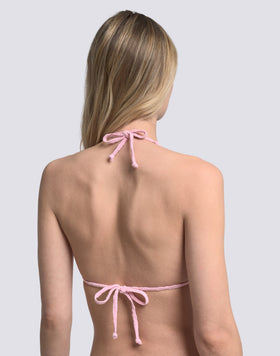 HILA - HAUT DE MAILLOT DE BAIN TRIANGLE AMÉRICAIN EN ÉPONGE MOTIF FLORAL JACQUARD