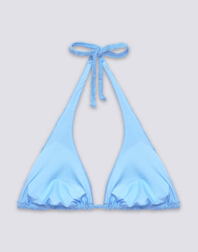 HILA - HAUT DE MAILLOT DE BAIN TRIANGLE AMÉRICAIN EN ÉPONGE MOTIF FLORAL JACQUARD