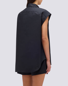 SLEEVELESS POPLIN SHIRT