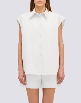 CHEMISE SANS MANCHES EN POPELINE