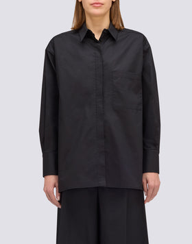 CAMICIA IN POPELINE A MANICHE LUNGHE
