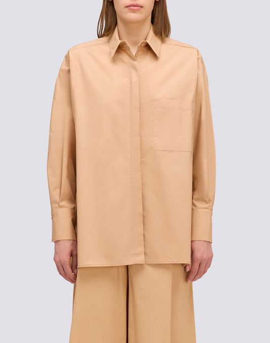 CAMICIA IN POPELINE A MANICHE LUNGHE