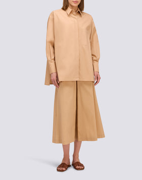 CAMICIA IN POPELINE A MANICHE LUNGHE