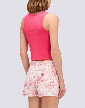 CANOTTA CROP CON LOGO RICAMATO