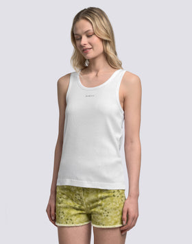 RIBBED TANK TOP WITH EMBROIDERED LOGO