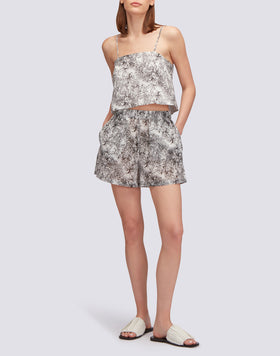 TOP IN COTONE VOILE STAMPA FLEUR DE JOIE