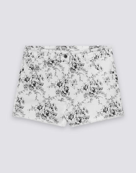 SHORT FEMME À MOTIFS ROSE DE JOIE