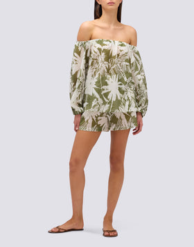 SHORTS SEMI ELASTICIZZATI STAMPA TROPIC SAVANA