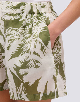 SHORTS SEMI ELASTICIZZATI STAMPA TROPIC SAVANA