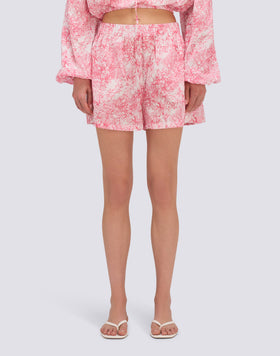 SEMI-STRETCH FLEUR DE JOIE PRINT SHORTS