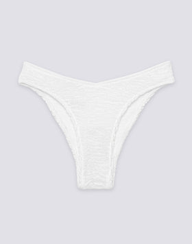 SLIP À TAILLE HAUTE EN TISSU GAUFRÉ