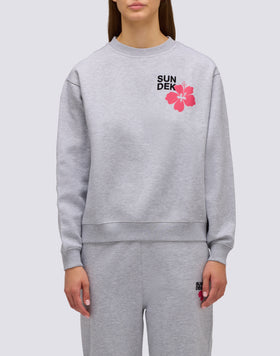 SWEAT-SHIRT FEMME COL ROND AVEC FLEUR