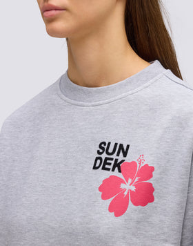 SWEAT-SHIRT FEMME COL ROND AVEC FLEUR