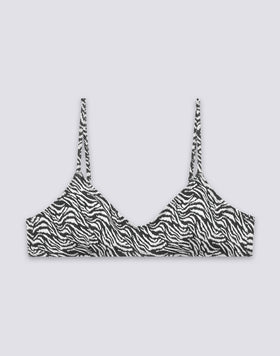 ELODIE - HAUT DE MAILLOT DE BAIN BRALETTE À MOTIF ZÉBRÉ