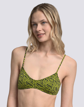 ELODIE - HAUT DE MAILLOT DE BAIN BRALETTE À MOTIF ZÉBRÉ