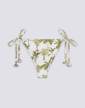 SLIP DE BIKINI AVEC LACETS RÉGLABLES À MOTIF BOTANIQUE