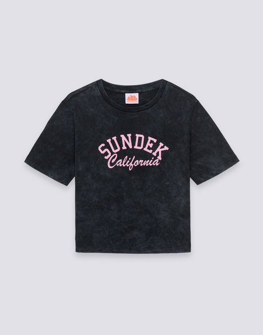 T-SHIRT CROP VINTAGE WASH POUR FEMME