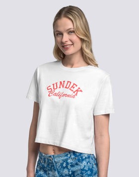 T-SHIRT CROP VINTAGE WASH POUR FEMME