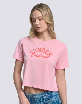 T-SHIRT CROP VINTAGE WASH POUR FEMME